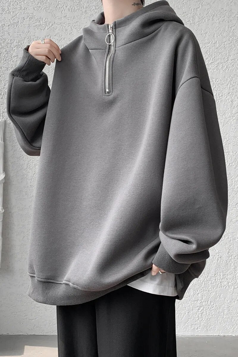 Advbridge High Quality Turtleneck Hoodie Zipper Pullovers Streetwear Hip Hop Hooded Sweatshirt Men Clothing Korean Couples Harajuku Coat