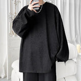 ADVBRIDGE  -  Men's High Street Long Sleeve T-Shirt - Trendy Casual Top Loose Fit Comfortable Wear, Modern Minimalist Style, Everyday Essentia
