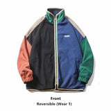 Advbridge Spring Vintage Jackets Men Contrast Color Windbreaker Women Coat Two Wear Reversible Oversized Retro Jackets 90s Clothing