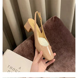Advbridge Designer Womens Shoes Fashion Shallow Super Soft Skin Sandals for Women Fashion Thick Heel Ladies Shoe Elegant Woman Heeled Shoe