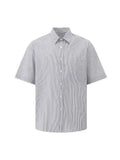 ADVBRIDGE  -  Men's Short Sleeve Striped Shirts New 2025 Summer Loose Single Breasted Casual Turn-down Collar Korean Trendy Top