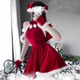 Advbridge 2024 Christmas Women Dress Xmas Sexy Lady Santa Claus Cosplay Costume Sexy Lingerie Winter Red Dress Bunny Cosplay Girls Uniform