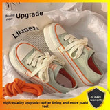 ADVBRIDGE  -  Women's Thick Bottom Canvas Shoes Summer Thin Style Versatile Design Rubber Sole Pure Color Adult Unisex Fashionable Board Shoes