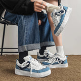 Advbridge Men Trendy Casual Breathable Sneakers Letter Letter Color Blocking Couple Skateboard Shoes Round Toe Lace Up Flat Bread Shoes