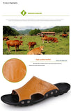 ADVBRIDGE  -  New Men's Slippers Summer Outside Leather Sandals Big Size Beach Slippers Anti-slip Mens Shoes