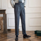 ADVBRIDGE  -  Italian Men's Parisian Waist Straight Trousers British Casual Silger High Waist Trendy Pants