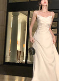 Advbridge French Style Women Midi Dresses Summer Spaghetti Strap Elegant Party Female Clothes Wedding Bridesmaid Black Satin Dress