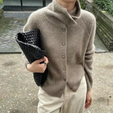 Advbridge Turtleneck Cardigan Ladies 100% pure woolen sweater Autumn and winter loose thickened cashmere base sweater knitted  coat tide