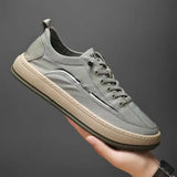 Advbridge New Men's Casual Shoes Outdoor Non-slip Breathable Sports Shoes Low Top Flat Canvas Shoes High-end Fashion Men's Shoes