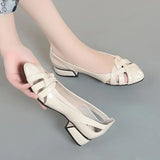 Advbridge With Low Heels Blue Pointed Toe Sandals for Women Ladies Shoes Footwear Office Work Summer  Luxury Shoe Comfort Vip Trend F