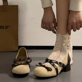 ADVBRIDGE  -  New Spring Vintage Thick Heel Women Mary Jane Shoes Concise Belt Buckle Shoes Female Elegant Party Dress Pumps