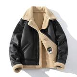 Advbridge Men's Autumn Winter Thickening High-end Brand Leather Jacket / Plus Velvet Thickening Fashion Large Size Khaki Man PU Jacket jinquedai