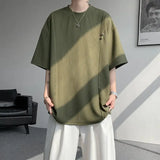 ADVBRIDGE  -  Men's Textured Short Sleeve T-Shirt Breathable Premium Quality Trendy Round Collar Summer Fashion Sizes Up to 8XL