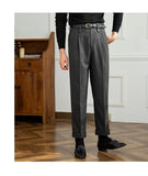 ADVBRIDGE  -  Autumn and Winter British Thick Casual Pants Commuter Straight High Waist Pants Japanese All-match Warm Pants for Men