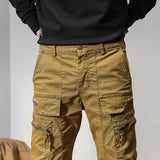 Advbridge Spring and autumn American retro Cargo pants men's bound feet fashion brand loose heavy weight washing large pocket casual pants