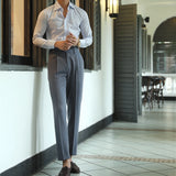 Advbridge Men Spring Autumn New Fashion Slim Fit Formal Trousers Mens Business Casual Suit Pants Male Long Solid Color Pants W205