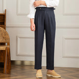 ADVBRIDGE  -  Three Gentleman Summer Naples Casual Straight Pants Men's Commuting Cotton and Linen Comfortable Breathable High Waist Pants