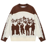 Advbridge Autumn Knitted Sweater Men Women Winter Harajuku Vintage Funny People Print Pullovers Vintage Causal Loose Sweaters Streetwear