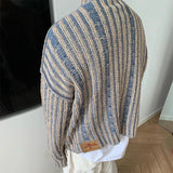 Advbridge Fashionable Striped Knitting Sweaters Men Autumn Streetwear Y2K Loose O Neck Long Sleeve Knit T-shirts Mens Vintage Sweater Tops