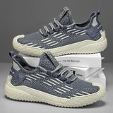 ADVBRIDGE  -  Fashion Mens Casual Shoes Summer Lightweight Flying-Woven Running Sport Shoes Male Mesh Breathable Soft Soled Comfort Sneakers