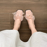 ADVBRIDGE  -  Womens Summer New Fashion Bow Designer Party High Heels PU Leather Elegant Slip-On Women's Square Toe Low Top Shoes Zapatos