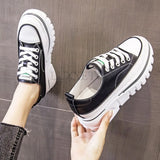 Advbridge Leather Thick Sole Mesh Sponge Cake Sole Shoes Breathable Comfortable Casual and Versatile Women Sports Shoes