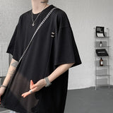 ADVBRIDGE  -  Men's Textured Short Sleeve T-Shirt Breathable Premium Quality Trendy Round Collar Summer Fashion Sizes Up to 8XL