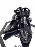 Advbridge Black Swan Glossy Patent Leather Lolita Shoes Women Black Bride Wedding Party Mary Janes Pumps Ankle Strap Block Cuban Heels