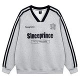 Advbridge Men Sweatshirt Streetwear Fashion Casual Hip Hop Oversized Sweatshirt Pullover Sleeve Striped Retro Harajuku Y2K Unisex 2024 New