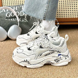 ADVBRIDGE  -  Ins Women Sneakers Spring Autumn Thick Bottom White Sport Shoes Couple Increase Fashions Lace Up Casual Sneaker Womens