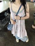 Advbridge Y2k Aesthetic Plaid Ruffled Women Dress Grunge Loose Harajuku Pleated Tank Dresses Summer Streetwear Sweet Vestidos De Mujer