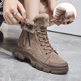 Advbridge 2024 Winter Shoes Women Snow Boots Thick Sole Warm Plush Cold Winter Shoes Genuine Leather Suede Women Ankle Boots A4112