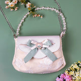 Advbridge Gorgeous Elegant Retro Court Style Cosplay Lolita Victorian Girl Lace Ruffled Pearl Gem Bow Pointed 7cm High Heeled Shoes