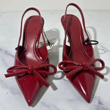 Advbridge Bow Pointed Toe High Heels Sandals Women Brand Designer Shoes Fashion Slides Sexy Slingback Shoes Elegant Mules Sandals Female