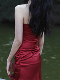 Advbridge  Sundress Women Embroidery Beach Summer Sleeveless Boho Solid Red Dresses Woman Runway Party Sexy Backless Lace Dress Female