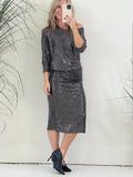 ADVBRIDGE  -  New Women's Holiday Party Cocktail Party Sparkling Sequined Dress Fashion Temperament Elegant Sexy Sequined Evening Dress