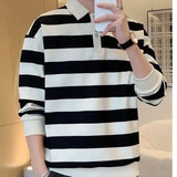 Advbridge T Polo Shirts For Men Stripe Green Male Clothes Sweatshirts Luxury Tops Aesthetic Korean Autumn Y2k Bulk Luxury Tee Sale It