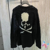 Advbridge Winter High Street Warm Cashmere Jacket Black Skull Print V-neck Ribbon Button Cardigan MMJ Coats Men Women Sweater