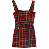 Advbridge Dress Women Adjustable Buckle Strap Mini Sexy Red plaid Dress Sash Zippered Short Dess vestido de festa robe de femme