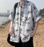 ADVBRIDGE  -  Men's Summer Floral Shirt Breathable Tropical Print Casual Beachwear Holiday Party Shirts for Hot Weather Plus 5XL