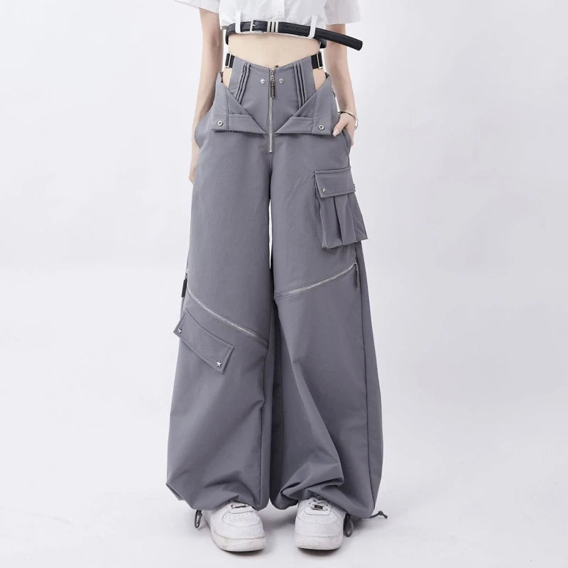 Advbridge Y2K Streetwear Cargo Pants Women Casual Loose Casual Oversize Female Wide Leg Trousers Retro Hip Hop Street Fashion Slacks