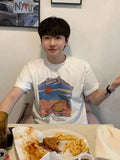 ADVBRIDGE  -  Loose Men's Wear T-shirts New Printing Korean Style Short Sleeve Tees 2025 Summer Round Collar Pullover Menswear