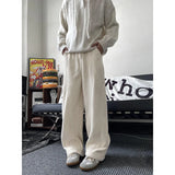 ADVBRIDGE  -  Winter Thicken Beige Pants Men Warm Fashion Thick Casual Pants Men Streetwear Korean Loose Wide Leg Pants Mens Trousers M-3XL