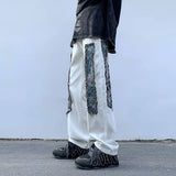 Advbridge American Style Pants Men's Design Sense High Street White Jeans Plus Size Straight Leg Floor Length Pants