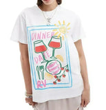 Advbridge Harajuku Sardine Organic Casual Graphic T Shirts Streetwear Gothic Clothes Cotton Oversized Y2k Top Couples Goth Women Clothing