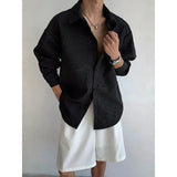 ADVBRIDGE  -  Spring Long Sleeved Shirt Men Fashion Society Mens Black Dress Shirt Korean Loose Casual Shirt Mens White Shirts M-3XL