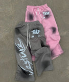 Advbridge 2025 American Street Hip-hop Pants Y2K Letter Printed Drawstring Pants for Men and Women Couples Straight Casual Loose Pants