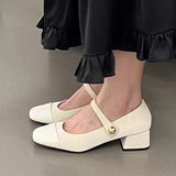 Advbridge Square Toe Marie Janes High Heels Shoes Summer Women Shallow Shoes 2024 New Designer Dress Shoes Elegant Pumps Femme