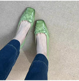 ADVBRIDGE  -  Fashion Designer Dress Shoes Female  Square Toe Pumps Bowknot Shallow Low Heel Office Women Shoes Retro Elegant High Heels Women