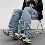 Advbridge New Fashion Stars Towel Embroidery Baggy Men Jeans Pants Y2K Clothes Straight Hip Hop Cotton Trousers Pantalon Homme mens jeans